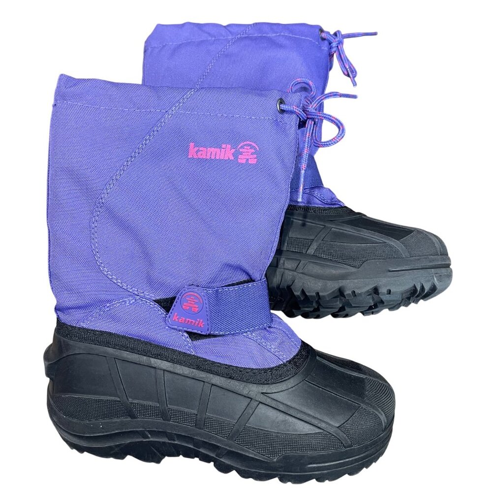 Kamik Reddeer 4 Cold Weather Boots Youth Girls Size 2 Rain‎ Snow Purple Black